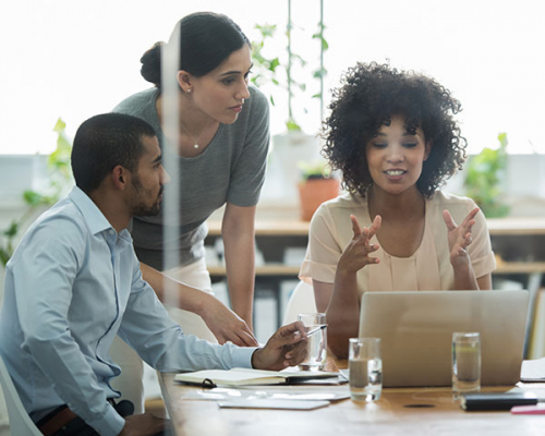 An image of a business owner enjoying the auditing process with Hemisphere Consulting